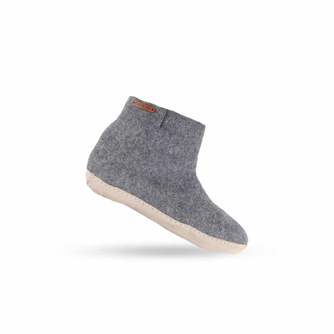 Uldstøvle (100% ren uld) m/sål i skind Dansk Design fra SHUS denim / 42