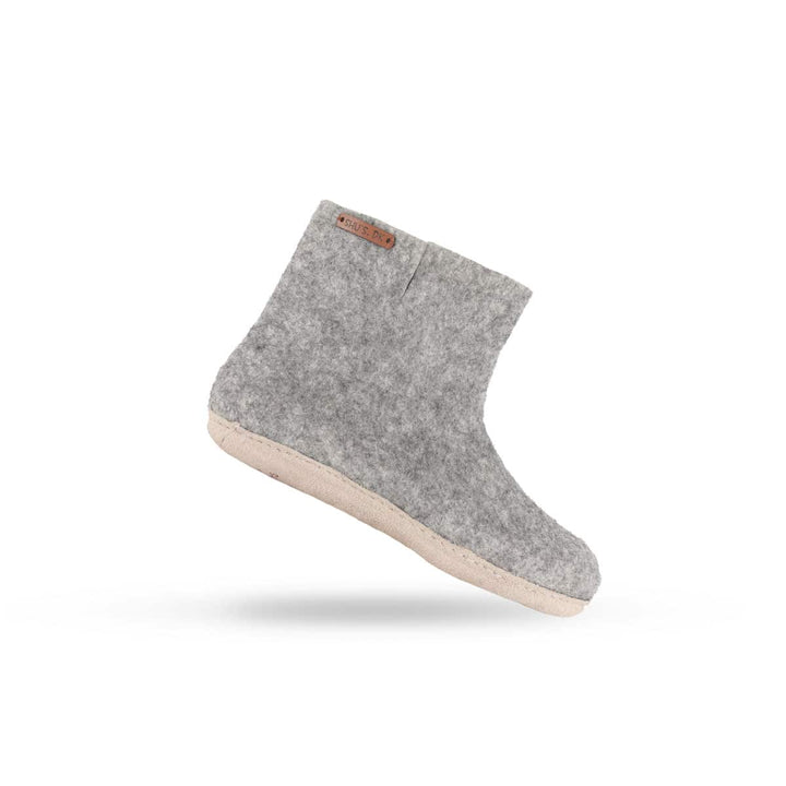 Uldstøvle (100% ren uld) m/sål i skind Dansk Design fra SHUS graat / 39