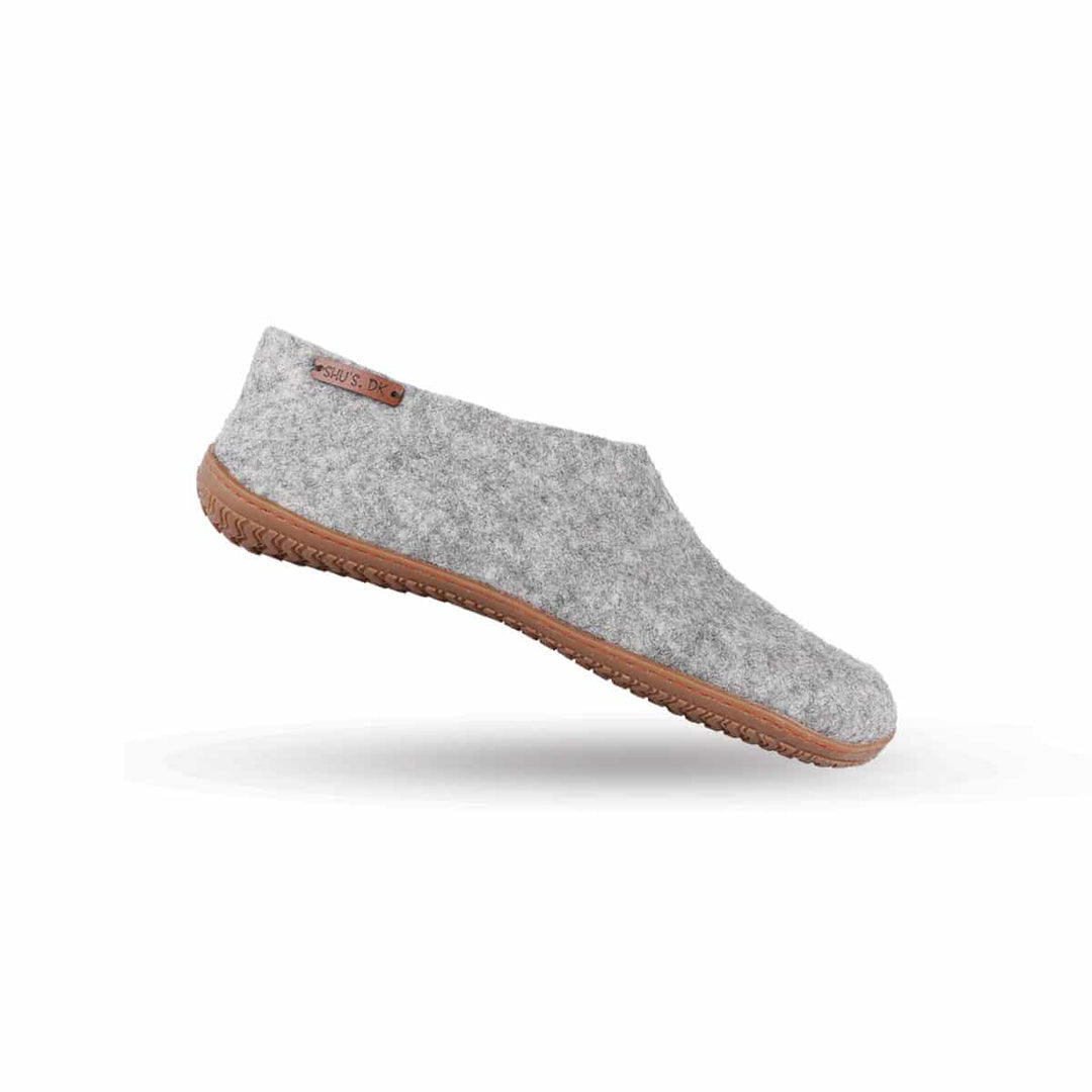 Uldhjemmesko (100% ren uld) m/Gummisål Dansk Design fra SHUS graa / 42