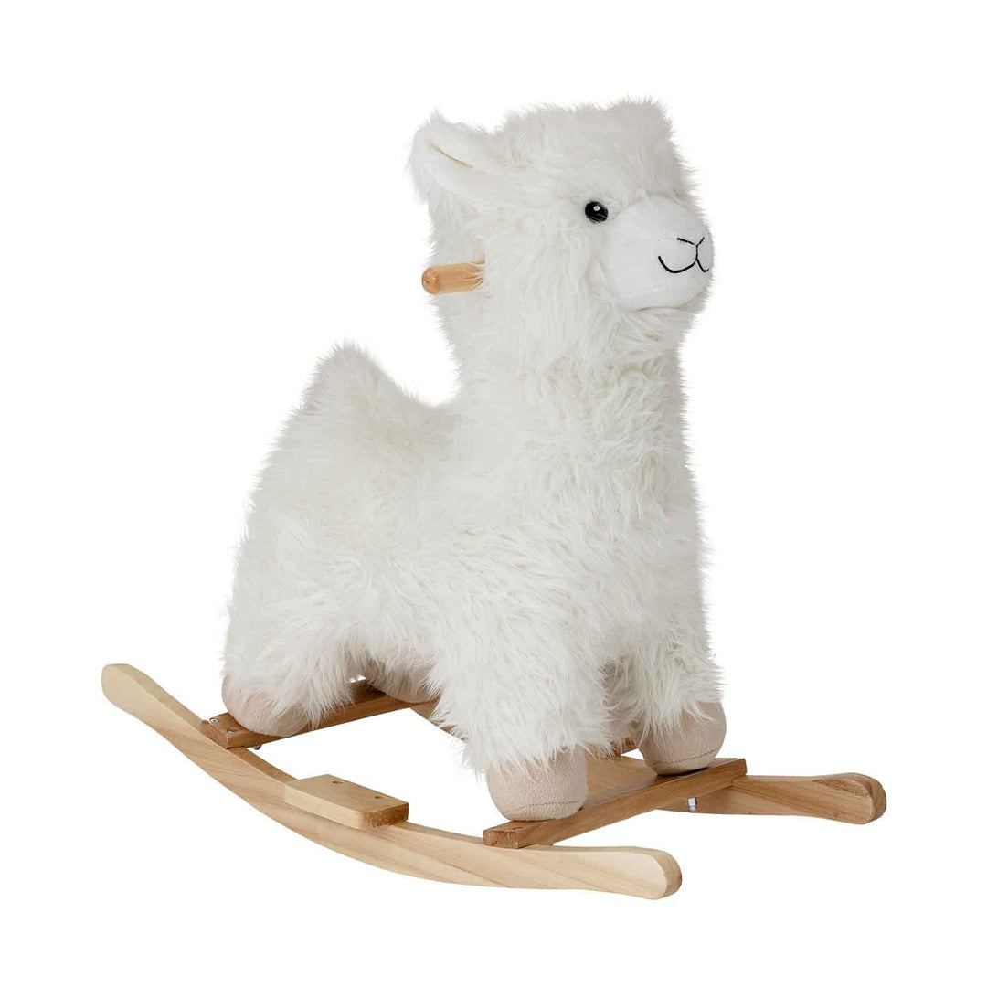 Produktbillede af BLOOMINGVILLE MINI lama gyngehest hvid/natur polyester/poppeltræ i premium kvalitet