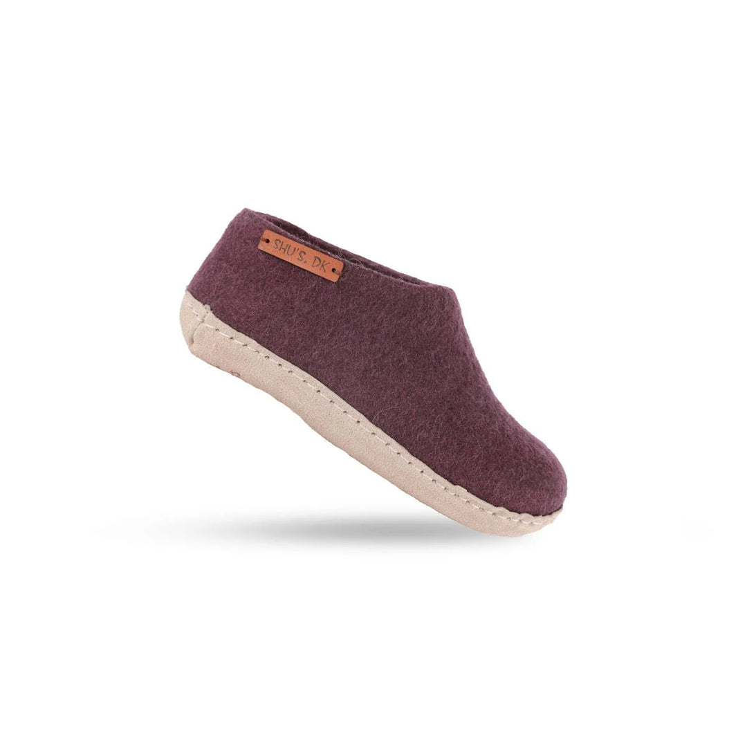 Uldhjemmesko Børn (100% ren uld) m/sål i skind Dansk Design fra SHUS 28 / blaa
