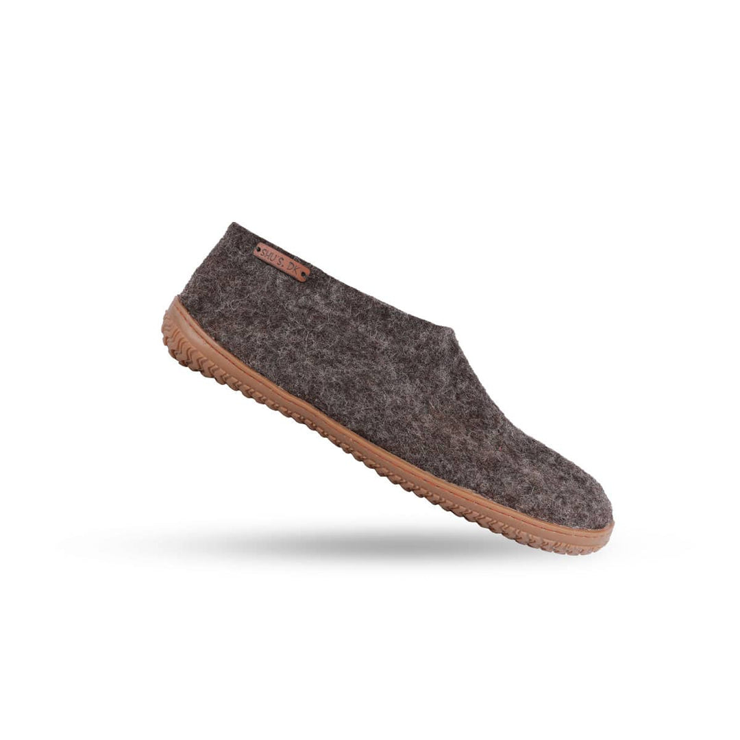 Uldhjemmesko (100% ren uld) m/Gummisål Dansk Design fra SHUS brun / 37