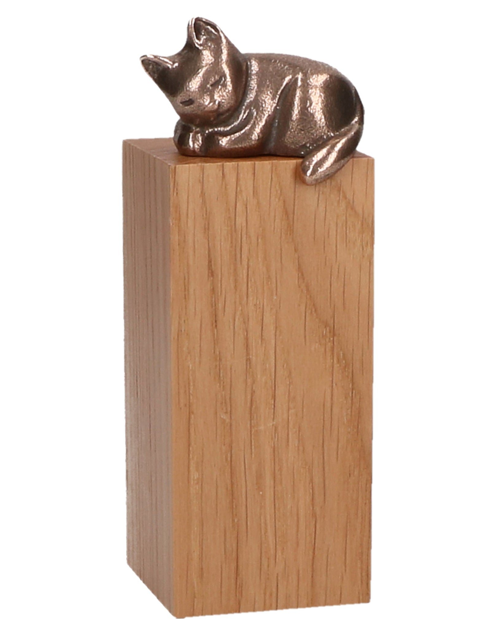 Produktbillede af Bercker Art-Line Karin Baum Kat på træsokkel Katze Bronze auf Holzsockel i premium kvalitet