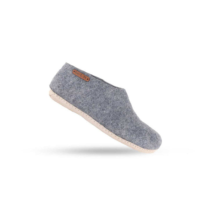 Uldhjemmesko (100% ren uld) m/sål i skind Dansk Design fra SHUS denim / 42