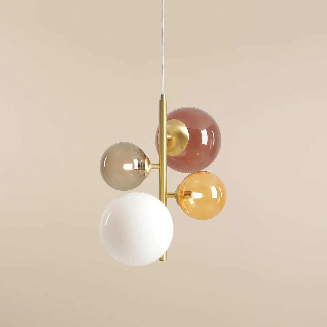 Produktbillede af Dizzy Loftlampe i messing og multifarvet glas på tilbud i høj kvalitet