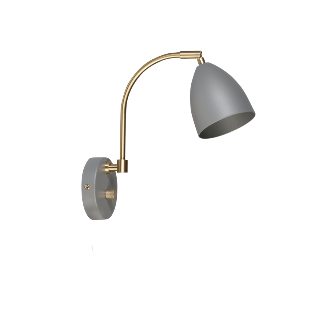 Produktbillede af Deluxe Væglampe Grå/Messing Belid i premium kvalitet
