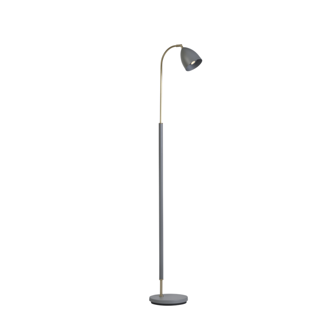 Produktbillede af Deluxe Gulvlampe Grå/Messing Belid i premium kvalitet