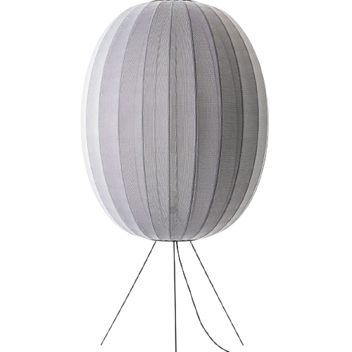 Knit-Wit 65 High Oval Gulvlampe Medium Silver Made by Hand