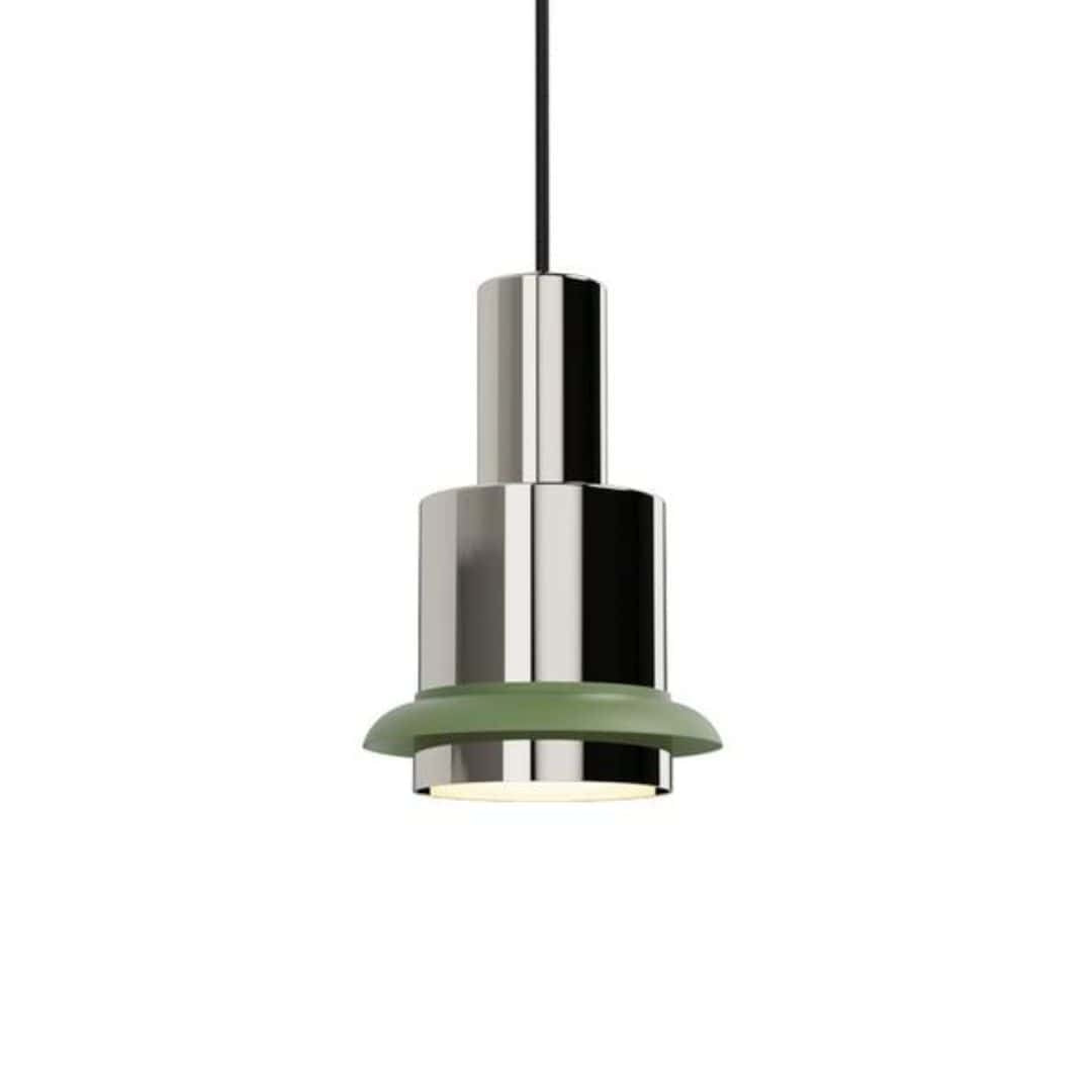 Produktbillede af Chaumont Ø19 pendel Chrome/grøn DCW éditions i premium kvalitet
