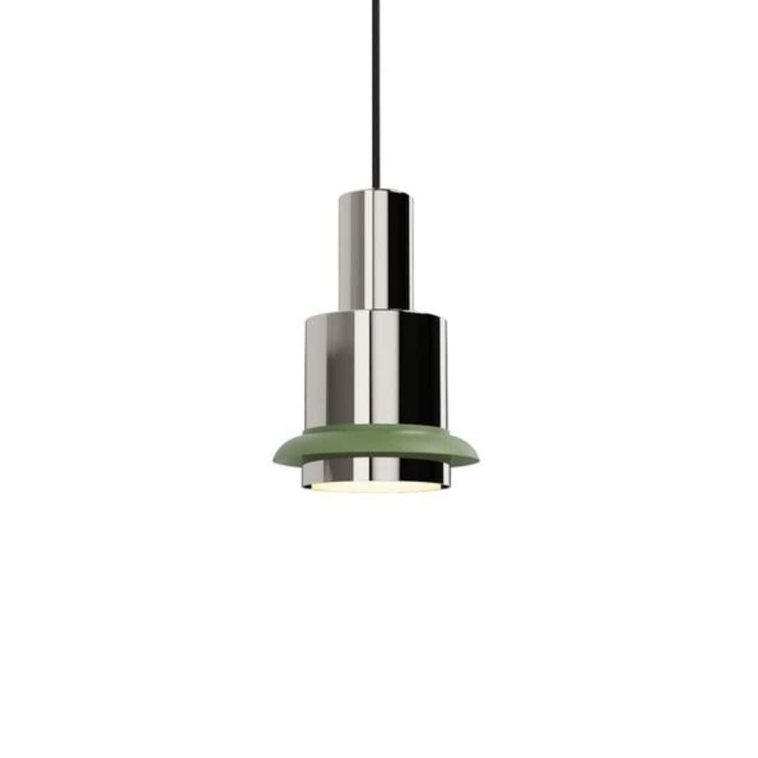 Produktbillede af Chaumont Ø15 pendel Chrome/grøn DCW éditions i premium kvalitet