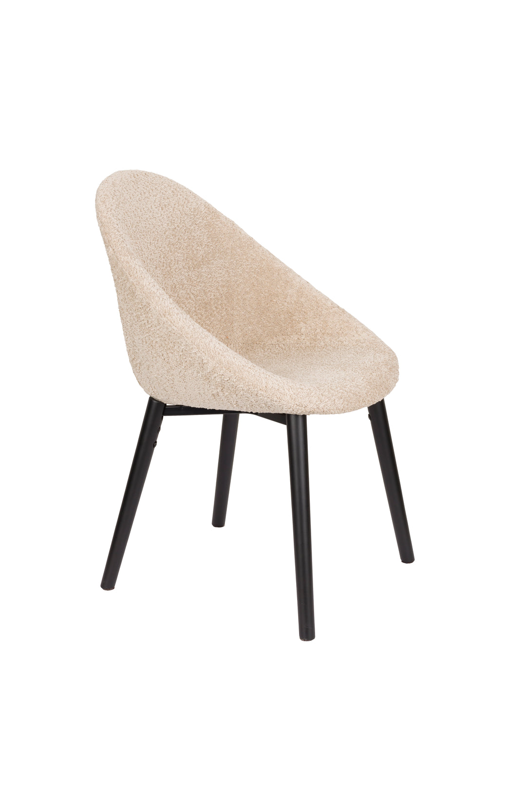 DUTCHBONE Fenna spisebordsstol beige bouclé stof og træ