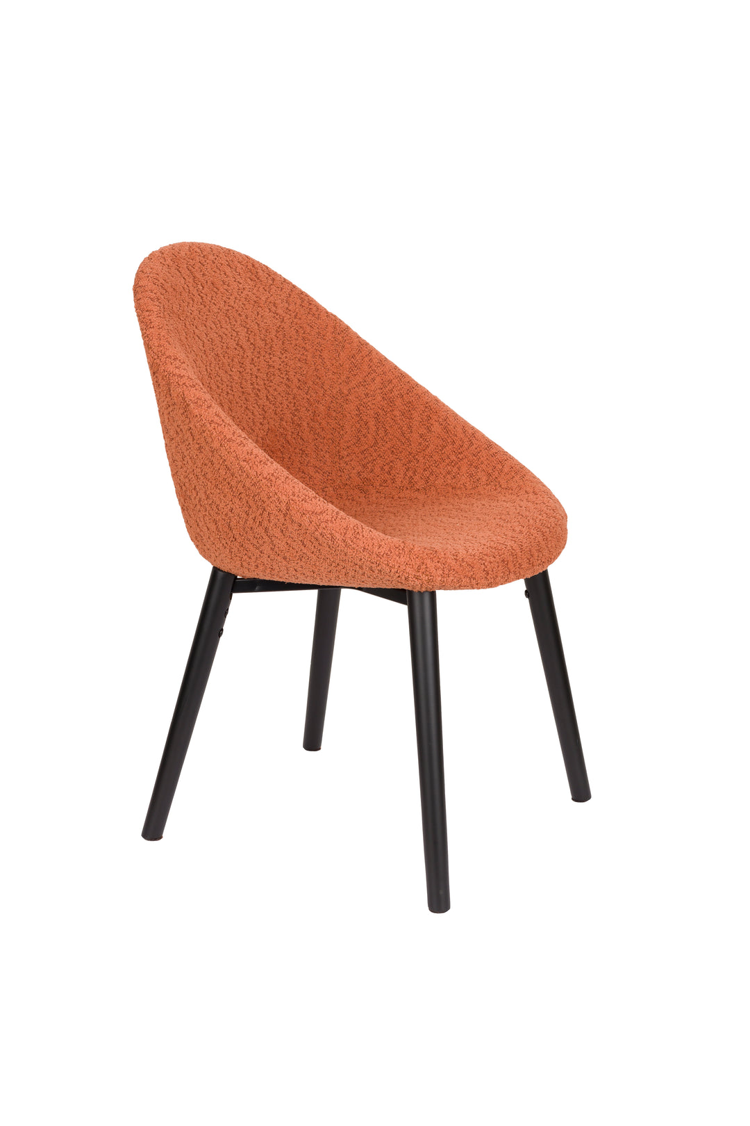 DUTCHBONE Fenna spisebordsstol terracotta bouclé stof og træ