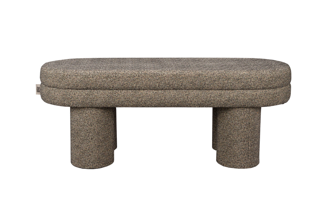 DUTCHBONE Fern bænk rektangulær sort bouclé stof 110x40