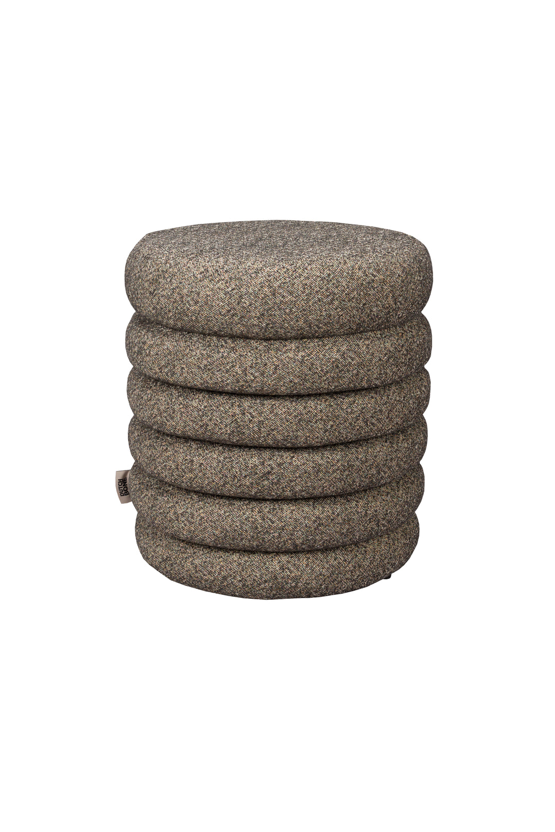 DUTCHBONE Fern taburet rund sort bouclé stof Ø37