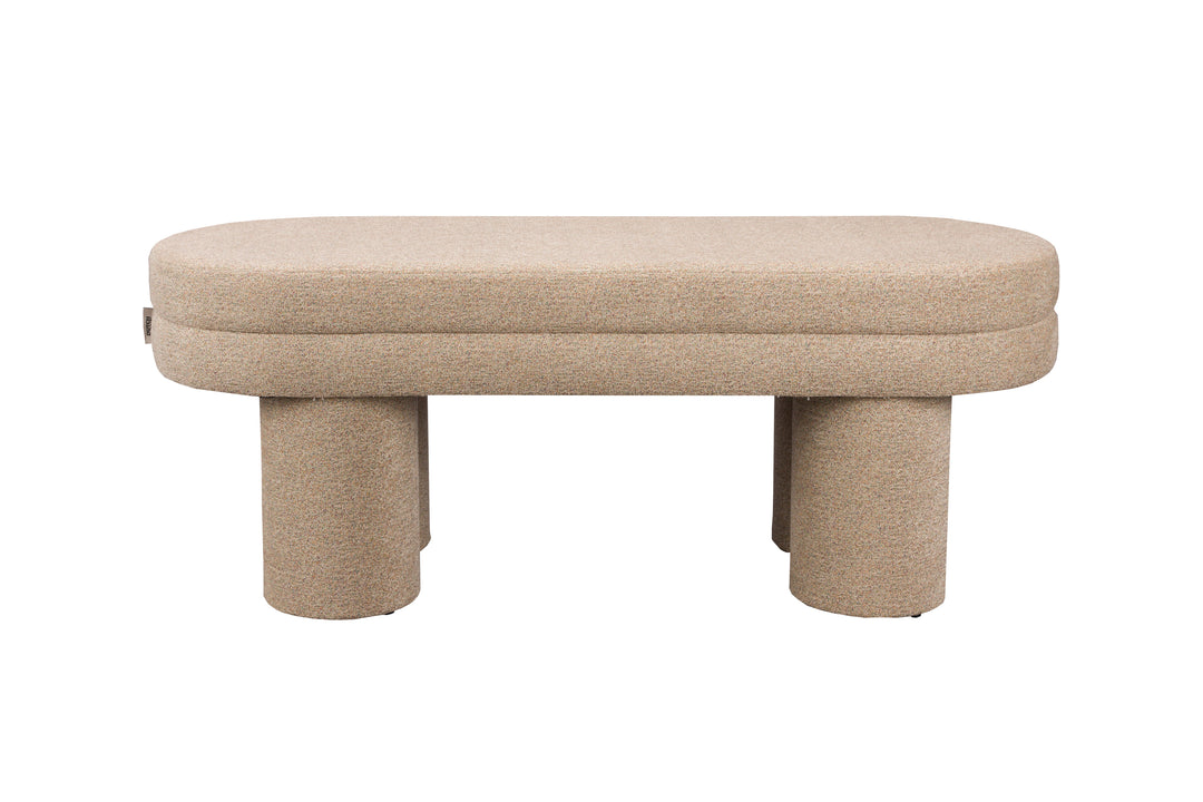 DUTCHBONE Fern bænk rektangulær beige bouclé stof 110x40
