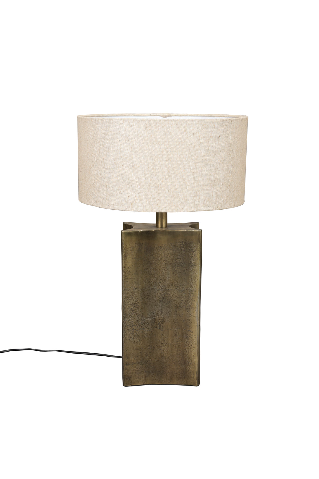 DUTCHBONE Rico bordlampe creme hør og guld aluminium