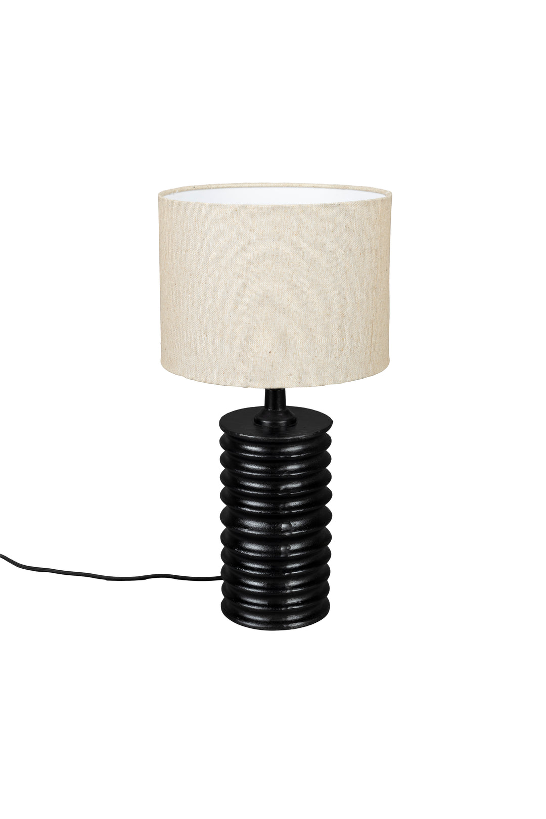 DUTCHBONE Yalu bordlampe hør og sort aluminium