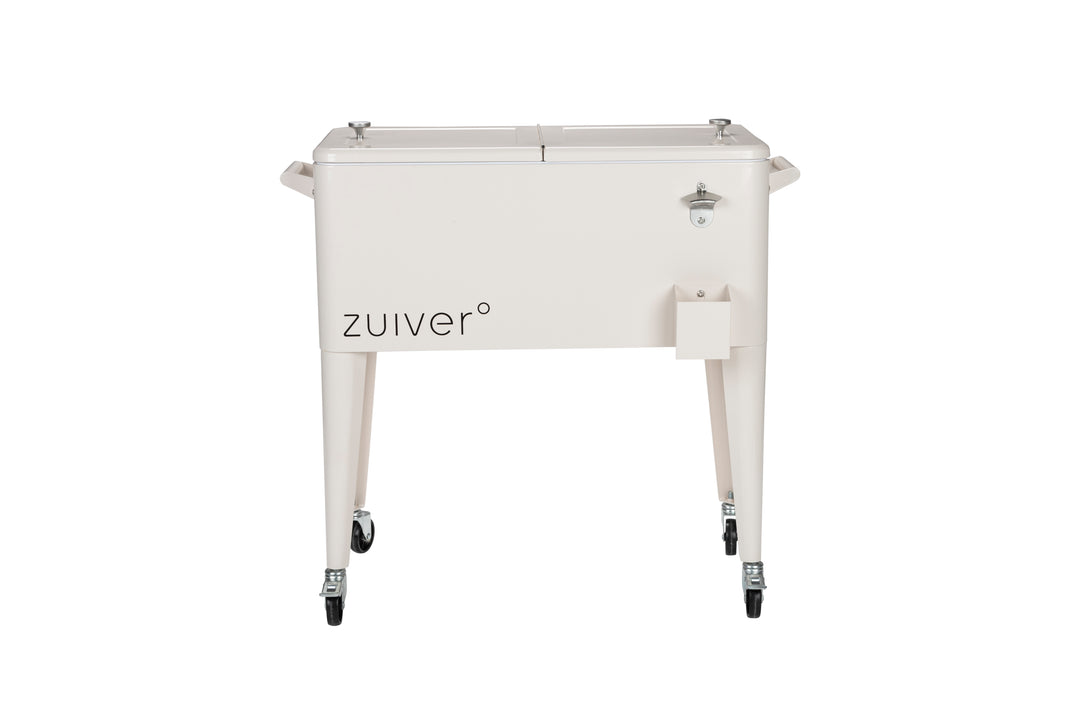 ZUIVER Be Cool udendørs køleboks m. håndtag og hjul creme 78x39x84,5