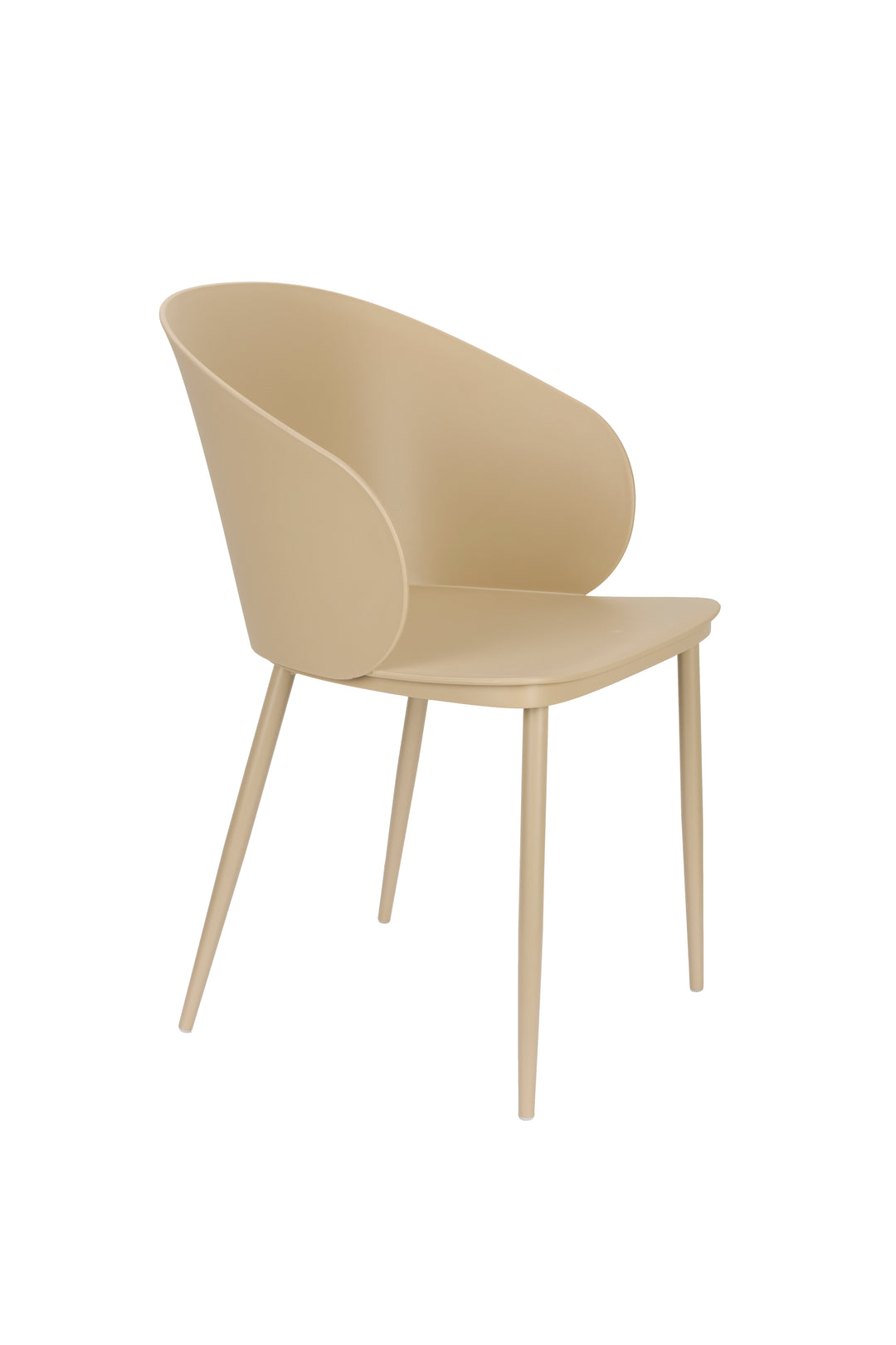WHITE LABEL LIVING Gigi spisebordsstol m. armlæn beige plastik og stål