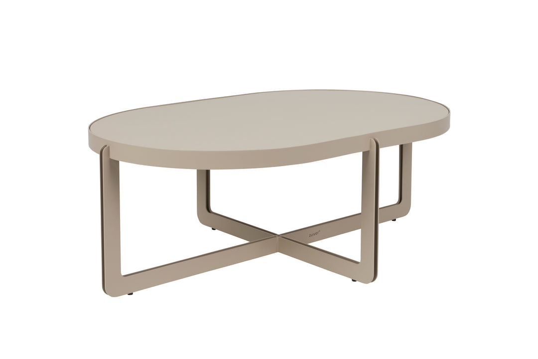 Produktbillede af ZUIVER Center sofabord oval beige MDF 102x68 i premium kvalitet