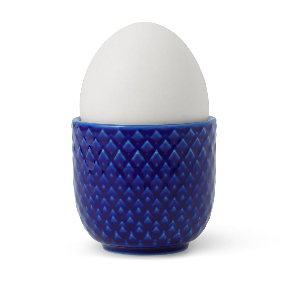 Produktbillede af Lyngby Porcelæn Rhombe Æggebæger Ø 5 cm mørk blå i premium kvalitet