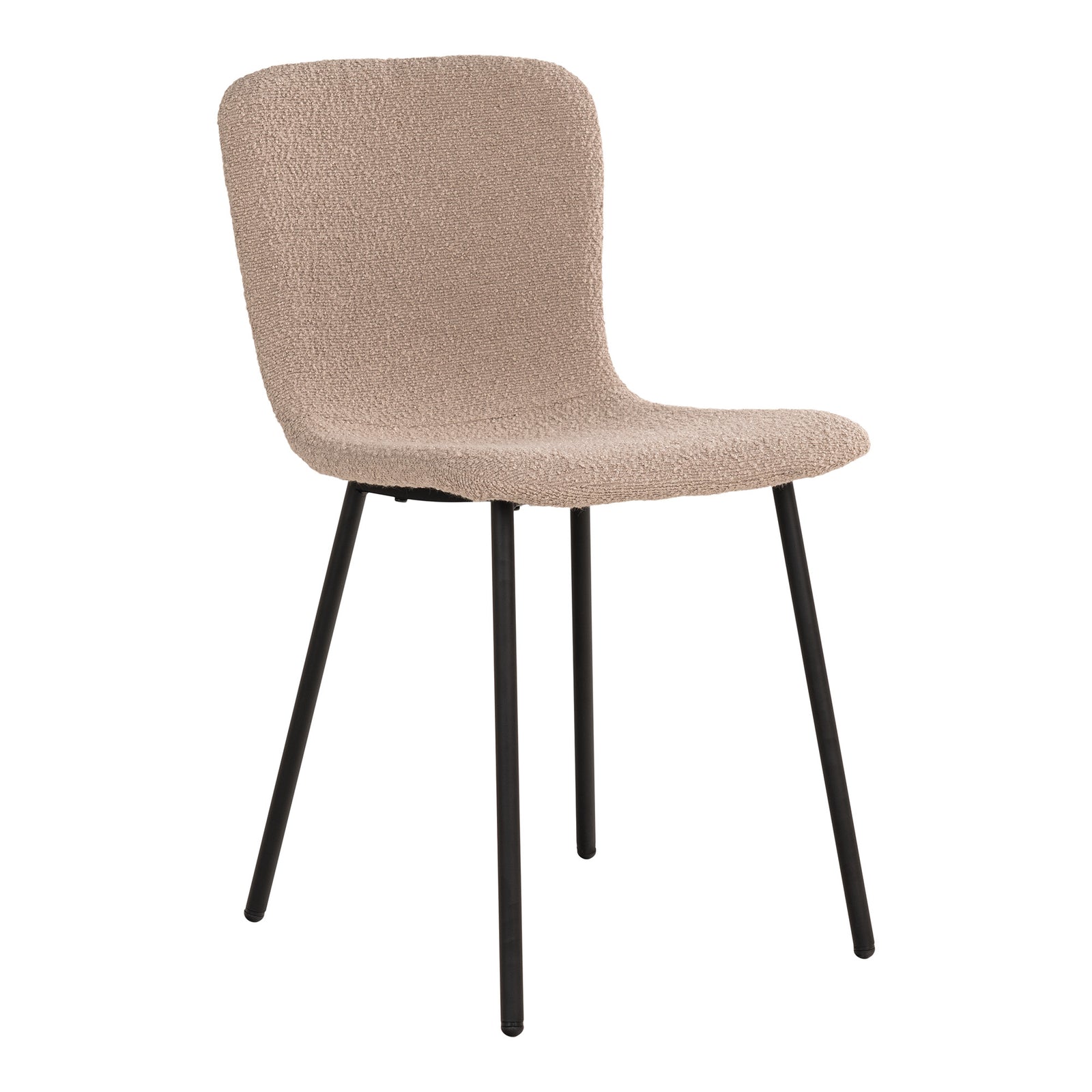 Produktbillede af HOUSE NORDIC Halden spisebordsstol beige bouclé stof og sort metal i premium kvalitet