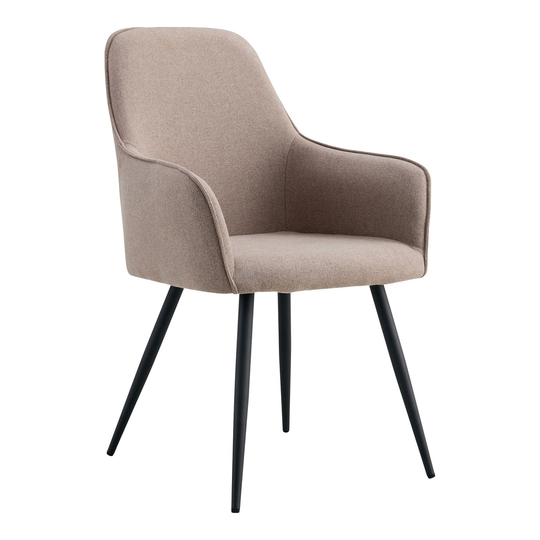 HOUSE NORDIC  Harbo spisebordsstol m. armlæn stone grå polyester og sort metal