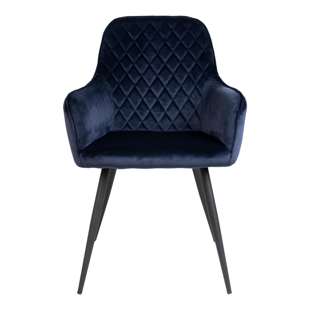 Produktbillede af House Nordic Harbo Spisebordsstol blå velour 87 i premium kvalitet