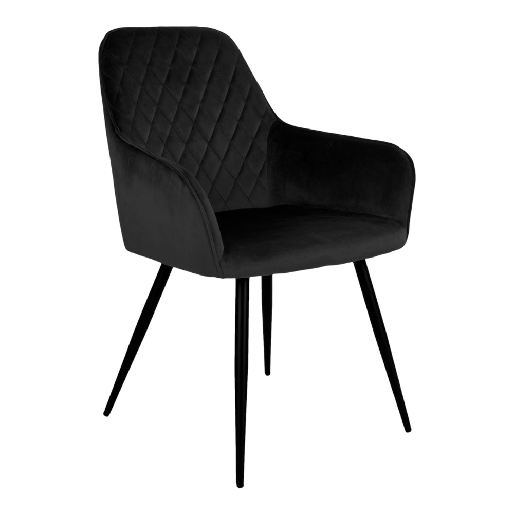Produktbillede af House Nordic Harbo Spisebordsstol sort velour 87 i premium kvalitet