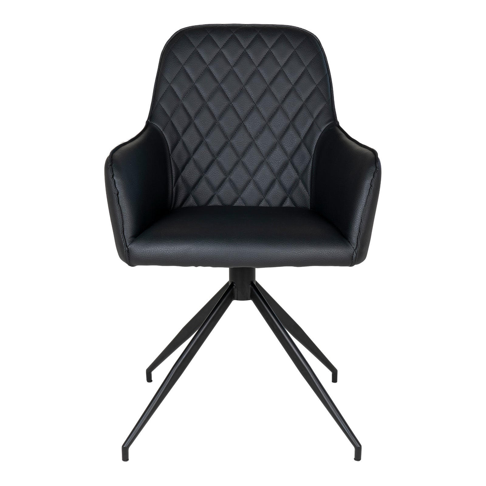 Produktbillede af House Nordic Harbo Spisebordsstol m. drejefod sort PU 89 i premium kvalitet