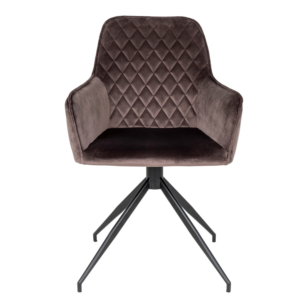 Produktbillede af House Nordic Harbo Spisebordsstol m. drejefod mushroom velour 89 i premium kvalitet