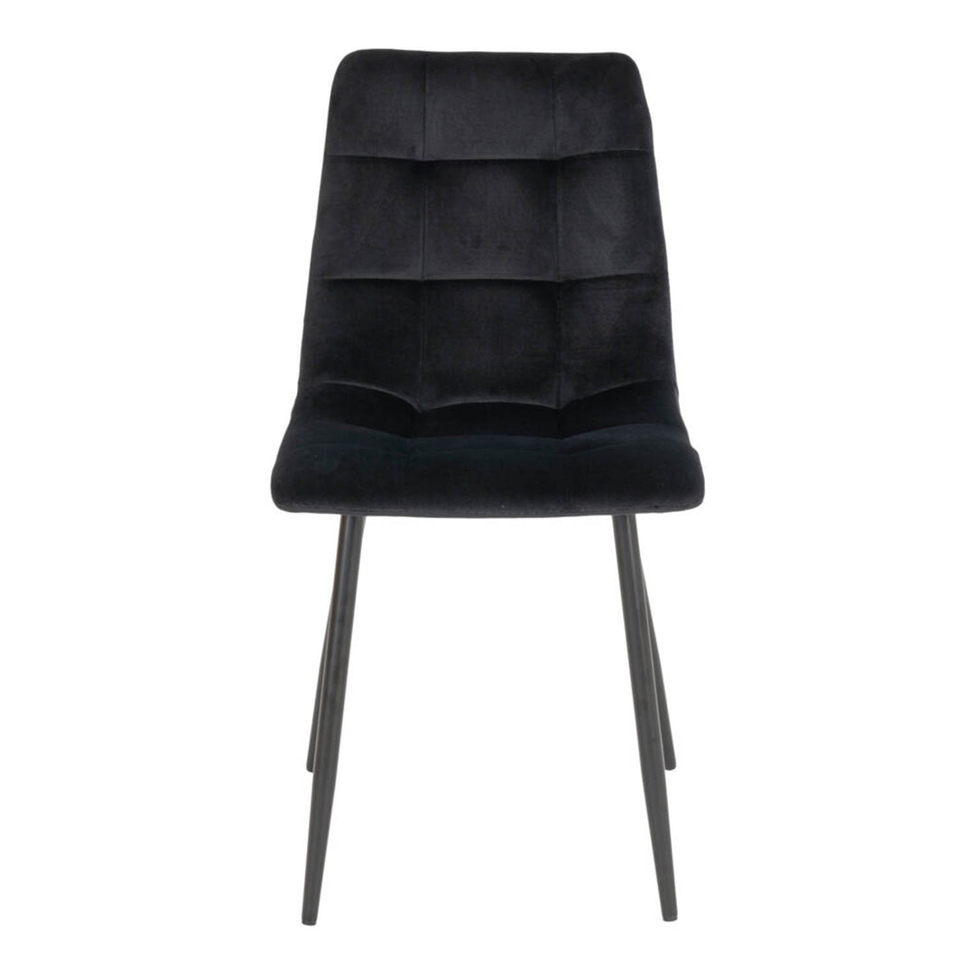 HOUSE NORDIC Middelfart spisebordsstol sort polyester velour og sort stål