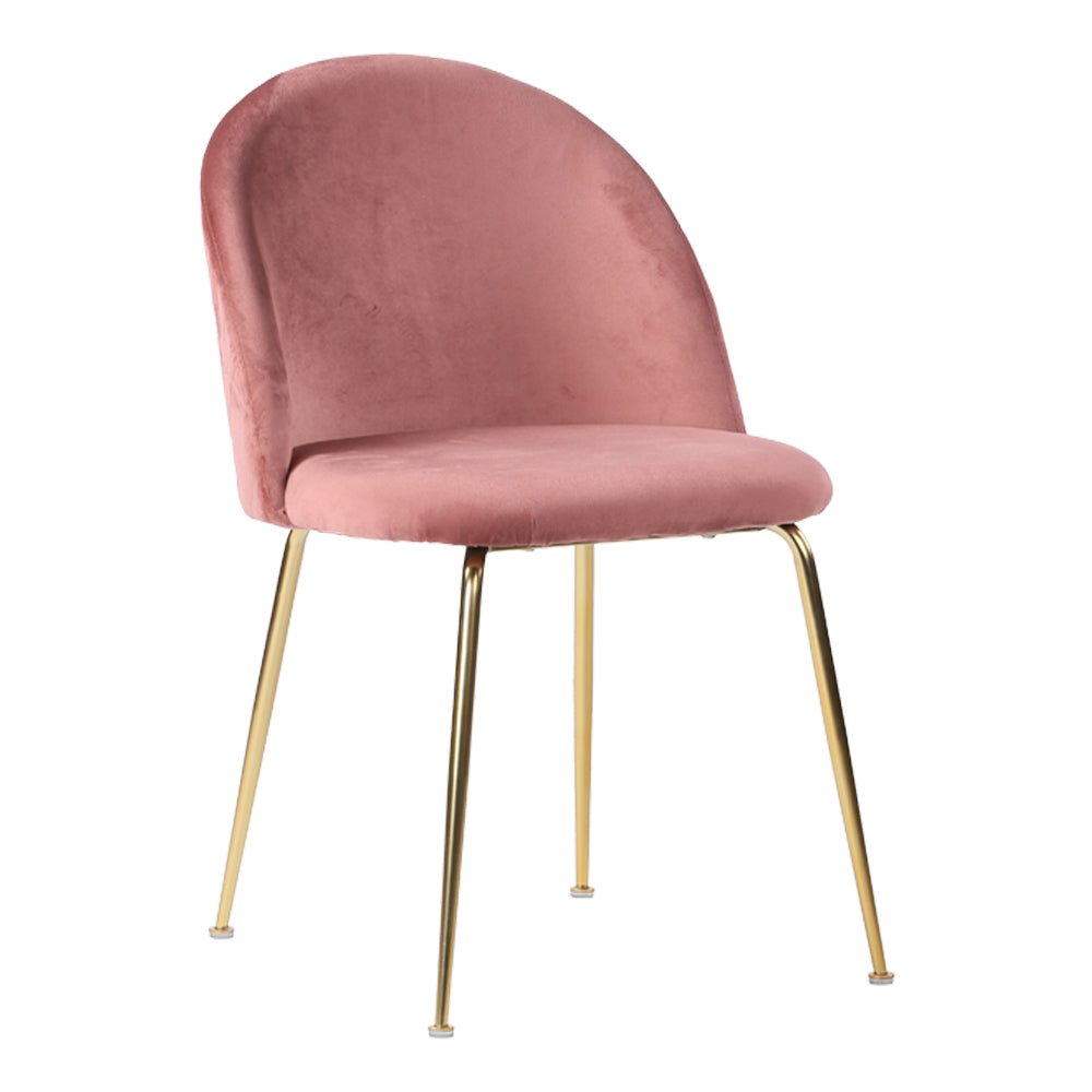 HOUSE NORDIC Geneve spisebordsstol rosa/messing velour/stål