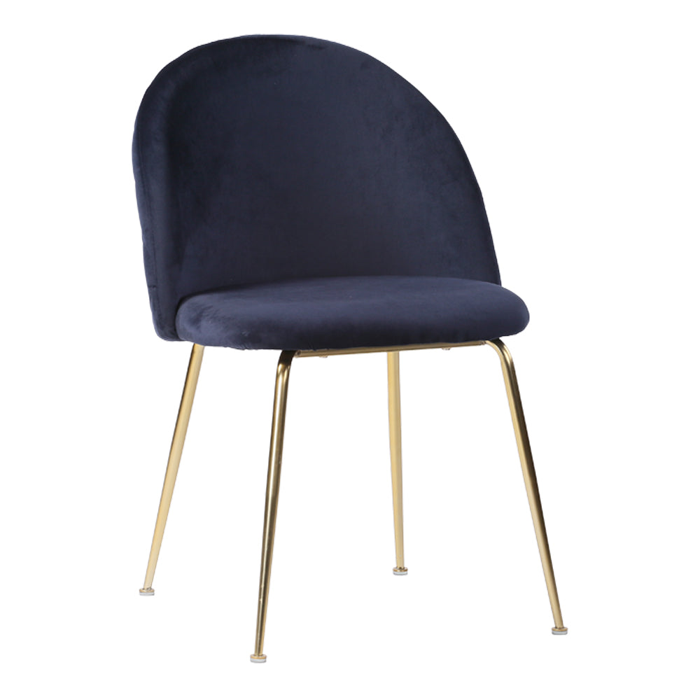 Produktbillede af HOUSE NORDIC Geneve spisebordsstol blå/messing velour/stål i premium kvalitet