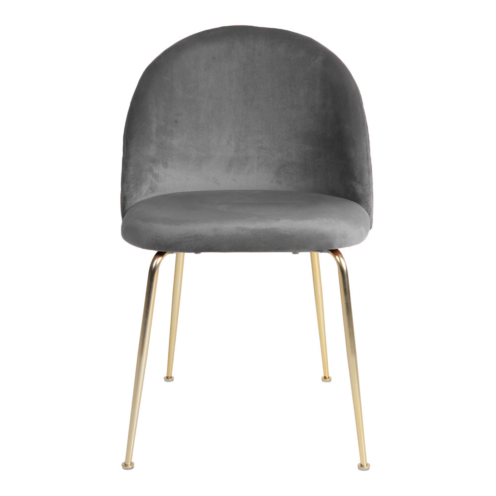 HOUSE NORDIC Geneve spisebordsstol grå/messing velour/stål
