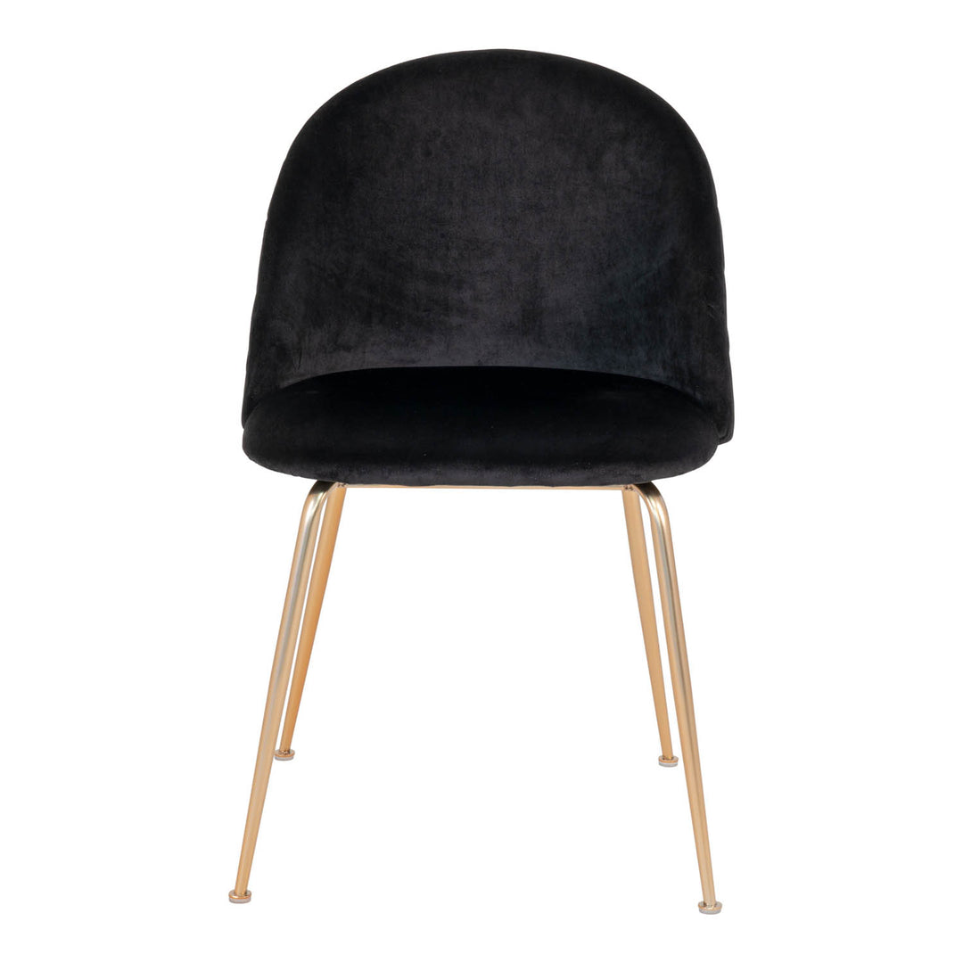 HOUSE NORDIC Geneve spisebordsstol sort velour og messing stål