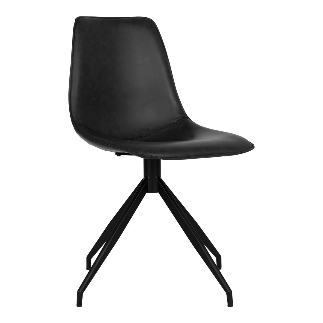 Produktbillede af House Nordic Monaco Dining Chair w. Swivel Drejestol i sort PU 86 i premium kvalitet