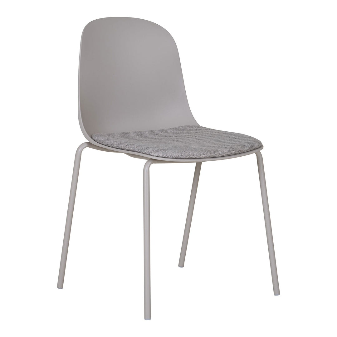 HOUSE NORDIC Madalena spisebordsstol lysegrå plast/polyester stof/stål