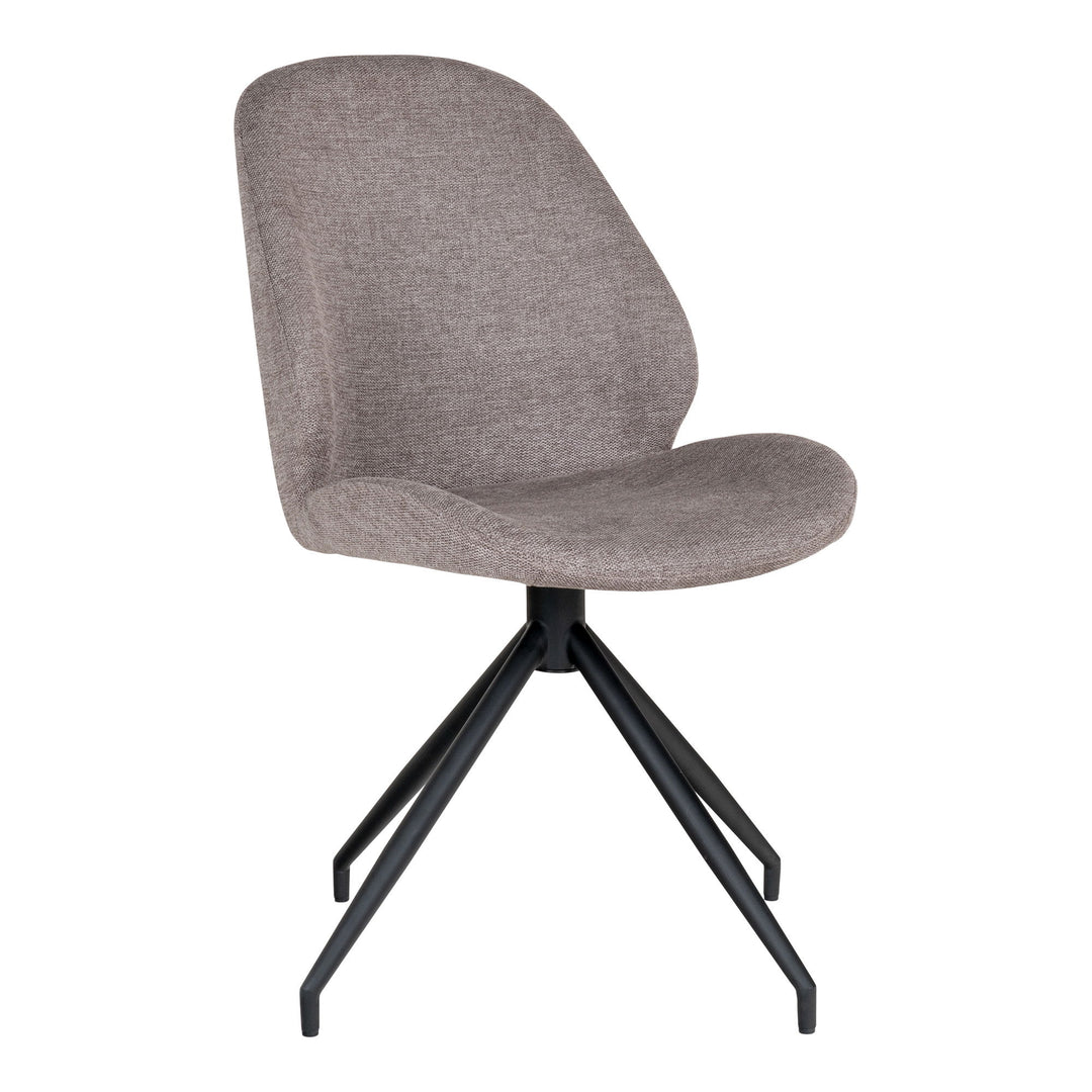 HOUSE NORDIC Monte Carlo spisebordsstol m. drejefod stone grå polyester og sort metal