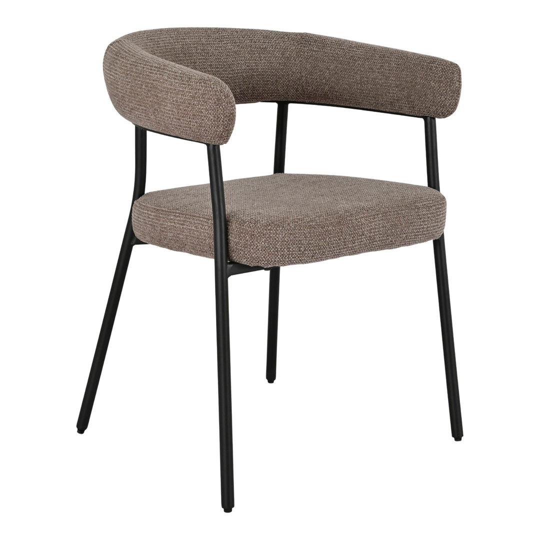 HOUSE NORDIC  Trivio spisebordsstol m. armlæn brun polyester og sort stål
