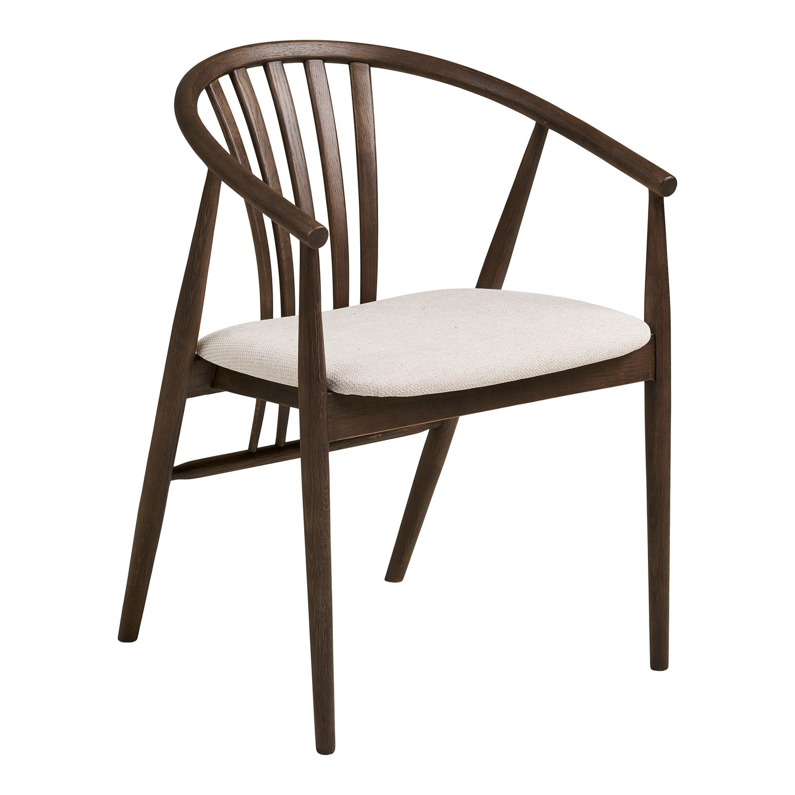 Produktbillede af HOUSE NORDIC Agustin spisebordsstol m. armlæn sand polyester og røgfarvet egetræ i premium kvalitet