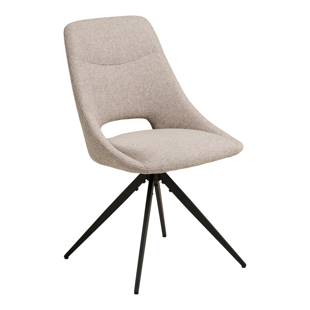 HOUSE NORDIC  Dokka spisebordsstol m. drejefod sand polyester og sort stål