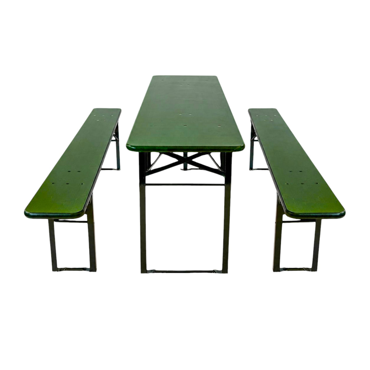 Komplet grønt Brau bord/bænk-sæt 220x50 cm til arrangementer