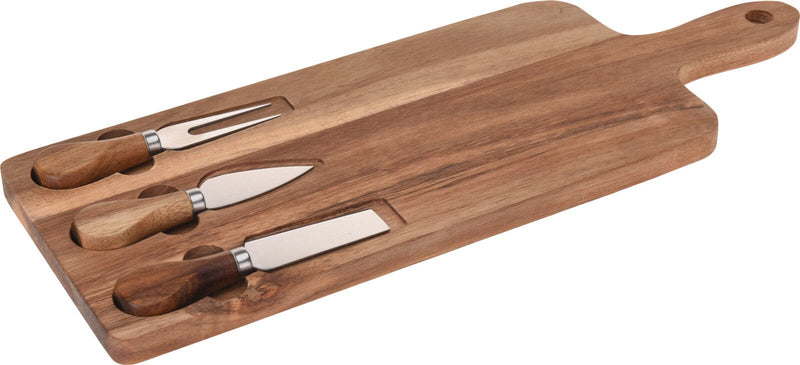 Ostebræt m. 3 knive , akacietræ, rustfri stål ❤ Kæmpe udvalg i Bolig og Haven ❤ Billig fragt og hurtig levering 2 - 5 hverdage - Varenummer: BGH-48059231273290 / Ean: &