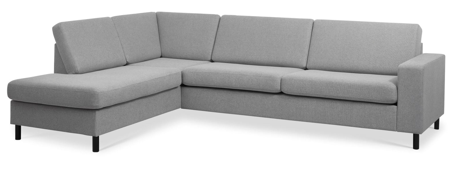 Produktbillede af Pan set 2 OE left sofa med chaiselong grå polyester stof og sort træ i premium kvalitet