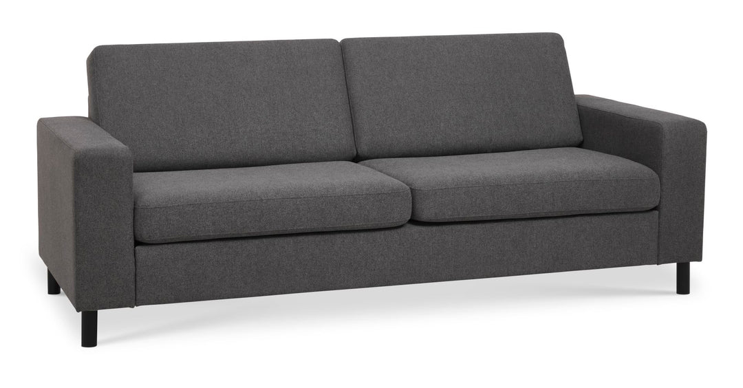 Pan 2,5 pers. sofa antracitgrå polyester stof og sort træ