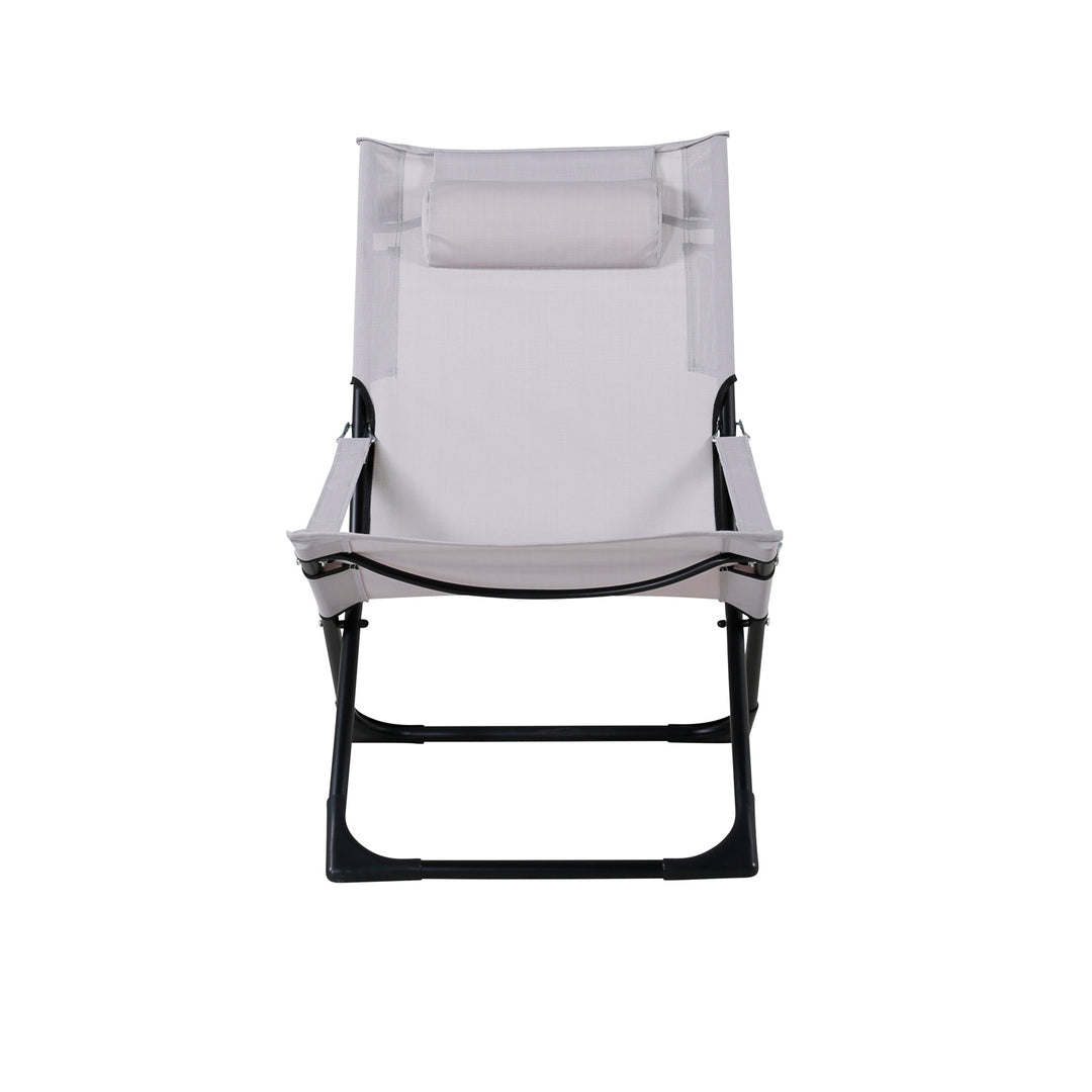 VENTURE DESIGN Seville liggestol foldbar m. pude grå PVC polyester og sort aluminium