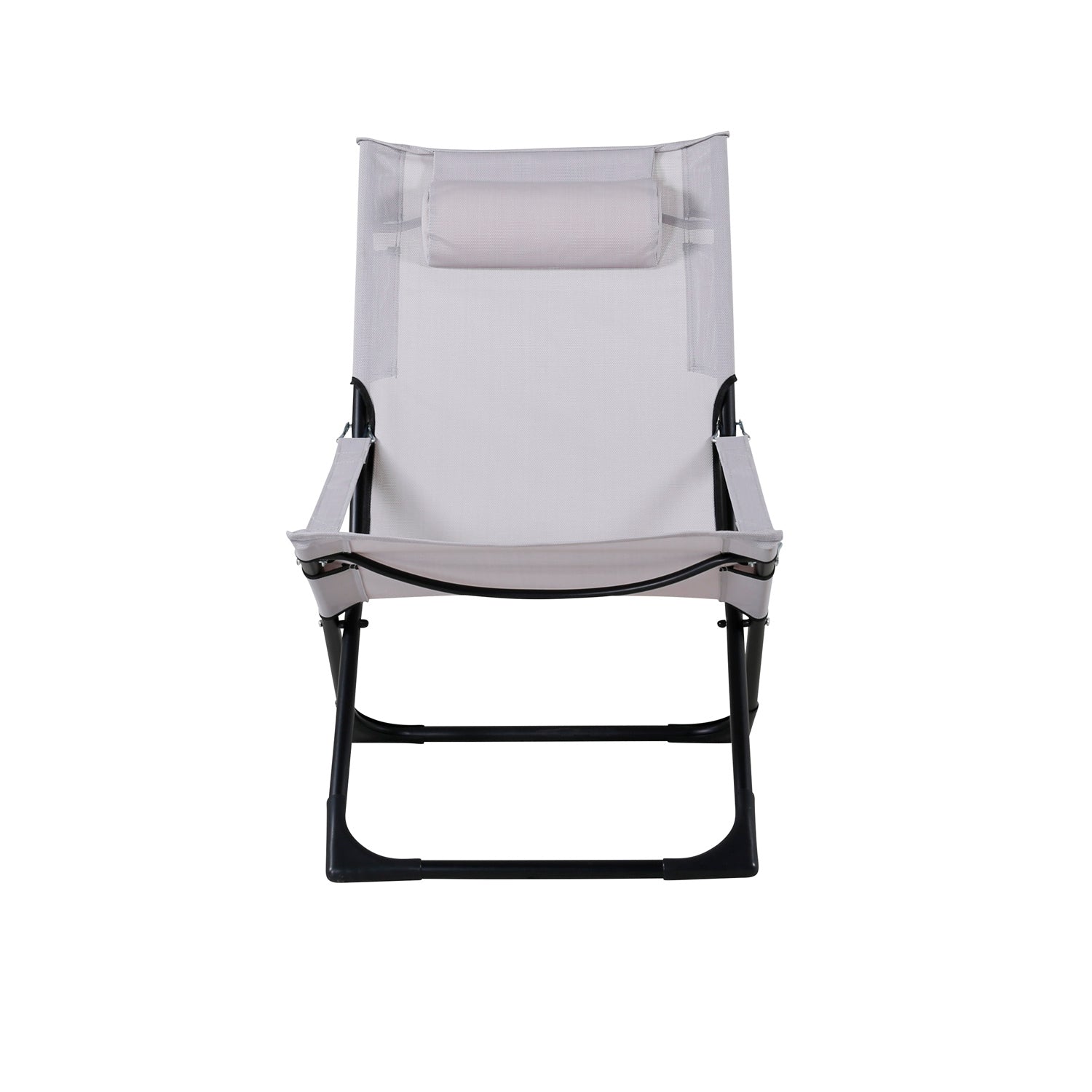 Produktbillede af VENTURE DESIGN Seville liggestol foldbar m. pude grå PVC polyester og sort aluminium i premium kvalitet