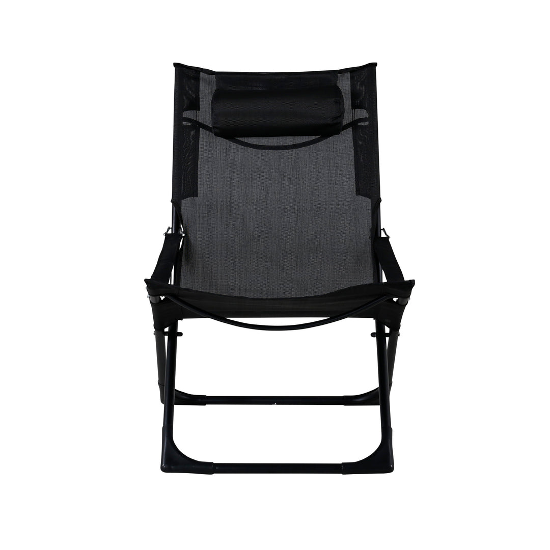 VENTURE DESIGN Seville liggestol foldbar m. pude sort PVC polyester og aluminium