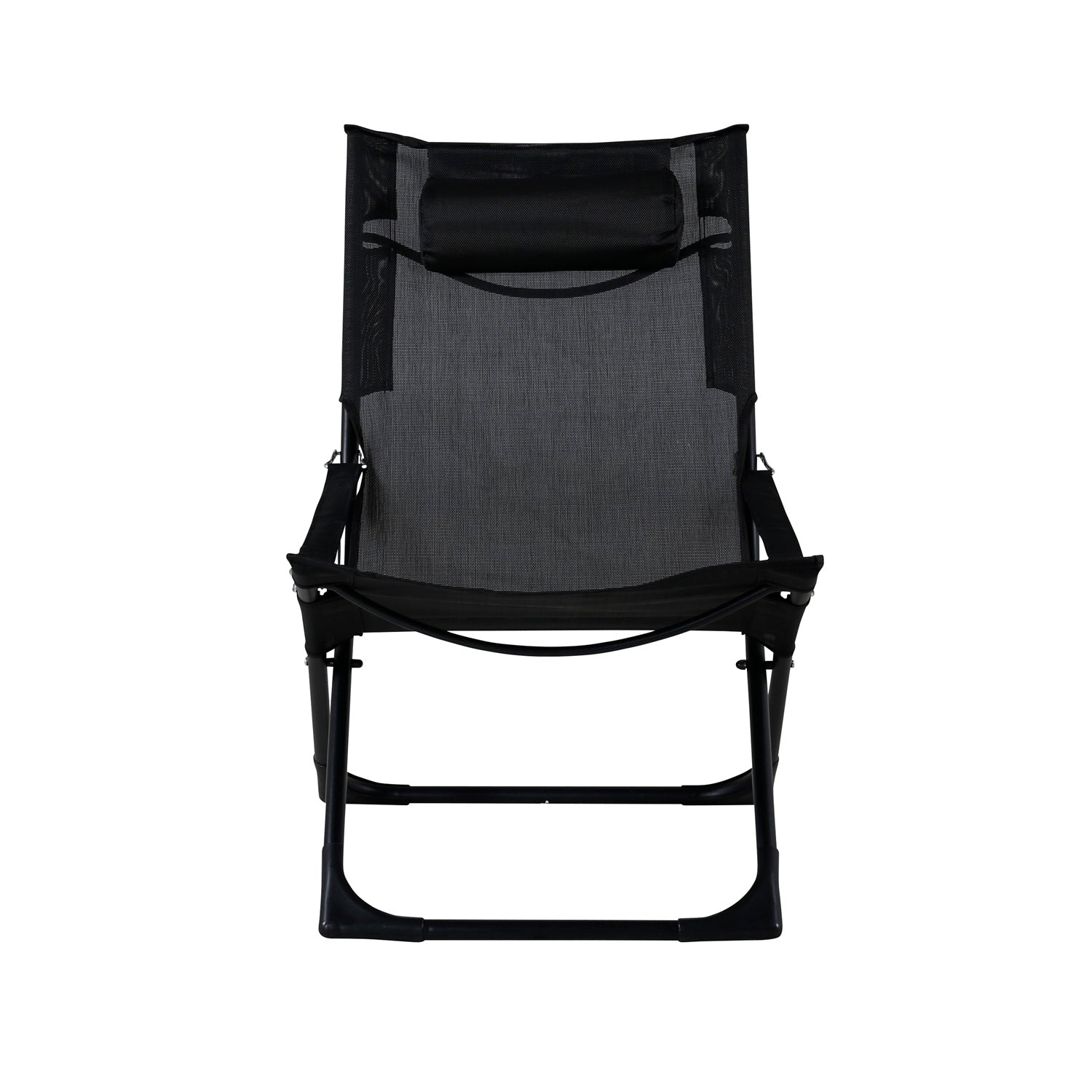 Produktbillede af VENTURE DESIGN Seville liggestol foldbar m. pude sort PVC polyester og aluminium i premium kvalitet